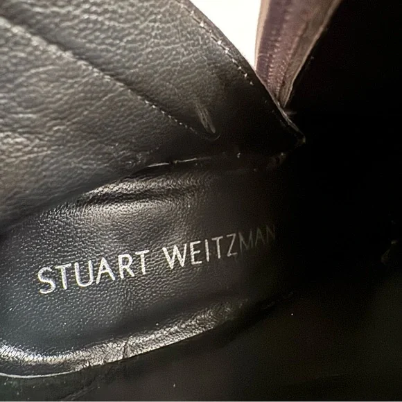 Stuart Weitzman Grandiose Silver Gray Heeled Boots 5 - Picture 11 of 12
